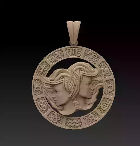 Horoscope Twins Pendant  3D model