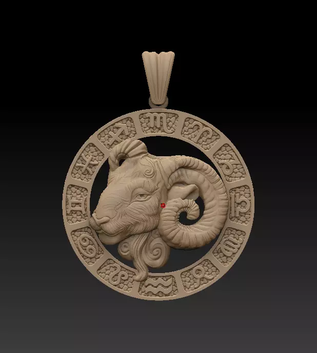 Horoscope Aries Pendant 3D model
