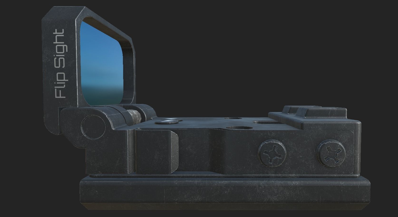 Flip Collimator Sight Low-poly 3D model_4