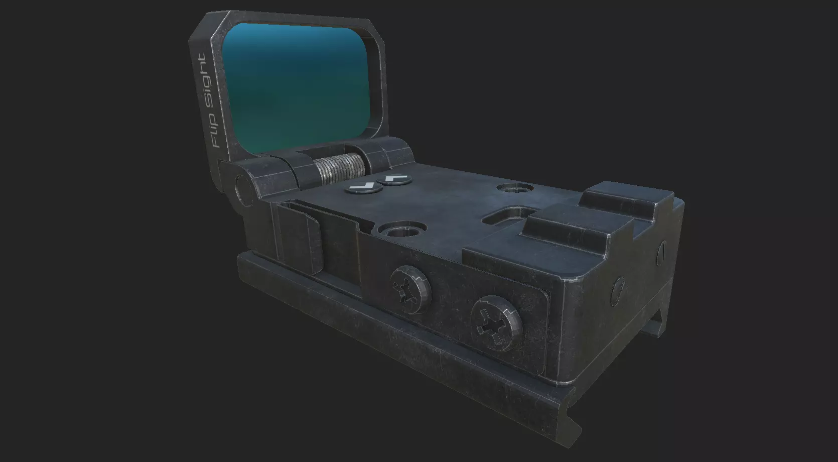Flip Collimator Sight Low-poly 3D model_0