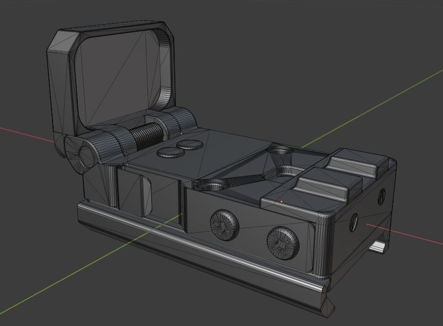 Flip Collimator Sight Low-poly 3D model_9