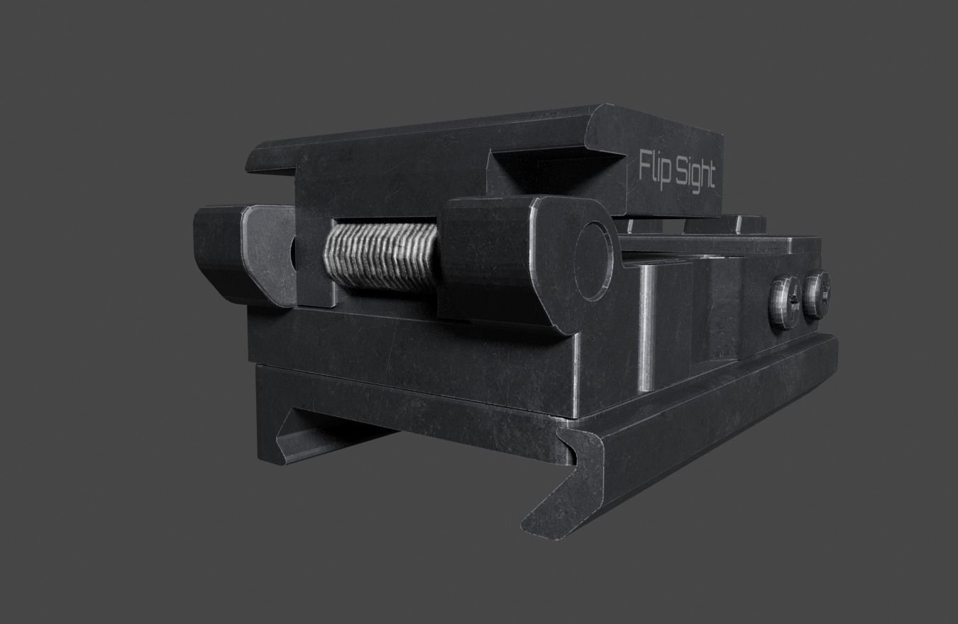 Flip Collimator Sight Low-poly 3D model_8