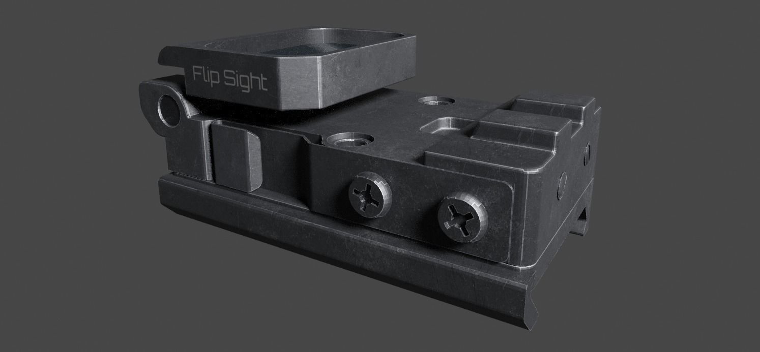 Flip Collimator Sight Low-poly 3D model_7