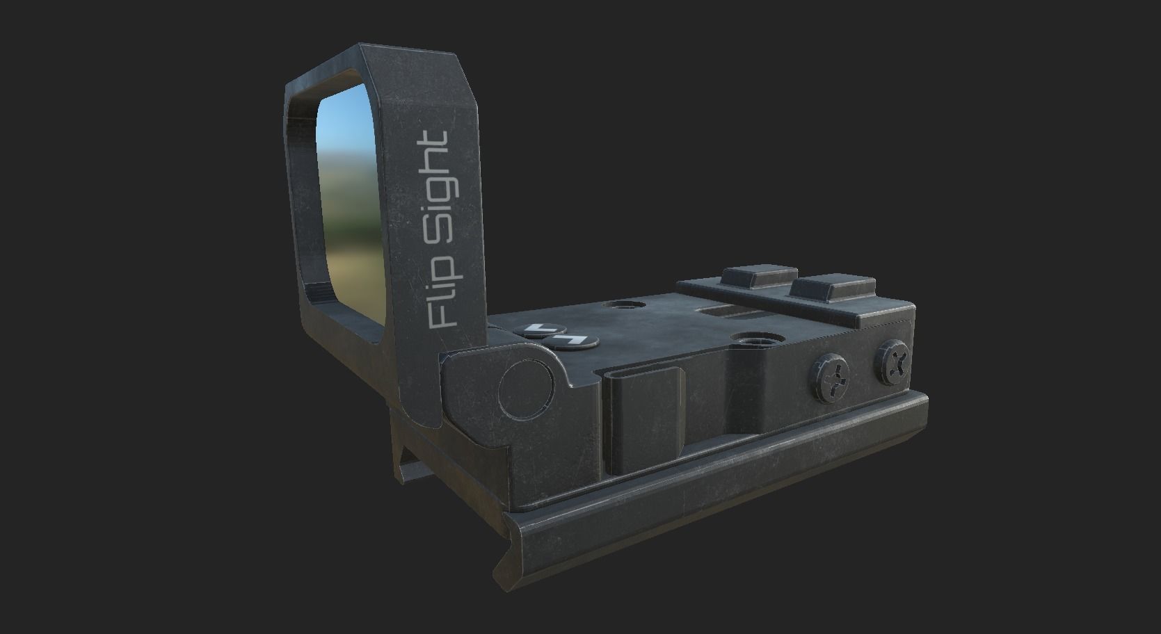 Flip Collimator Sight Low-poly 3D model_3