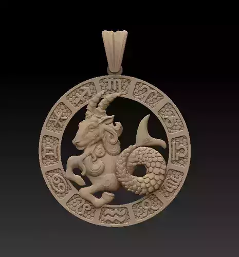 Horoscope Capricorn Pendant 3D model