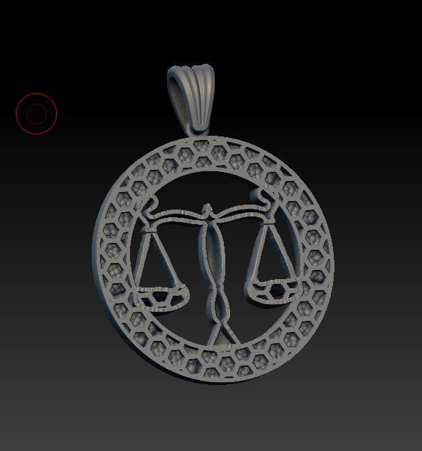 Horoscope Libra Pendant 3D model_7