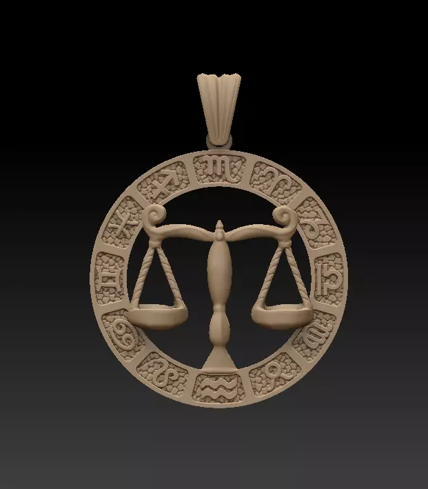 Horoscope Libra Pendant 3D model_0