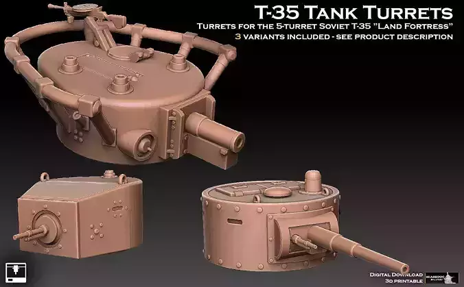 T35 Tank Turrets 3D print model