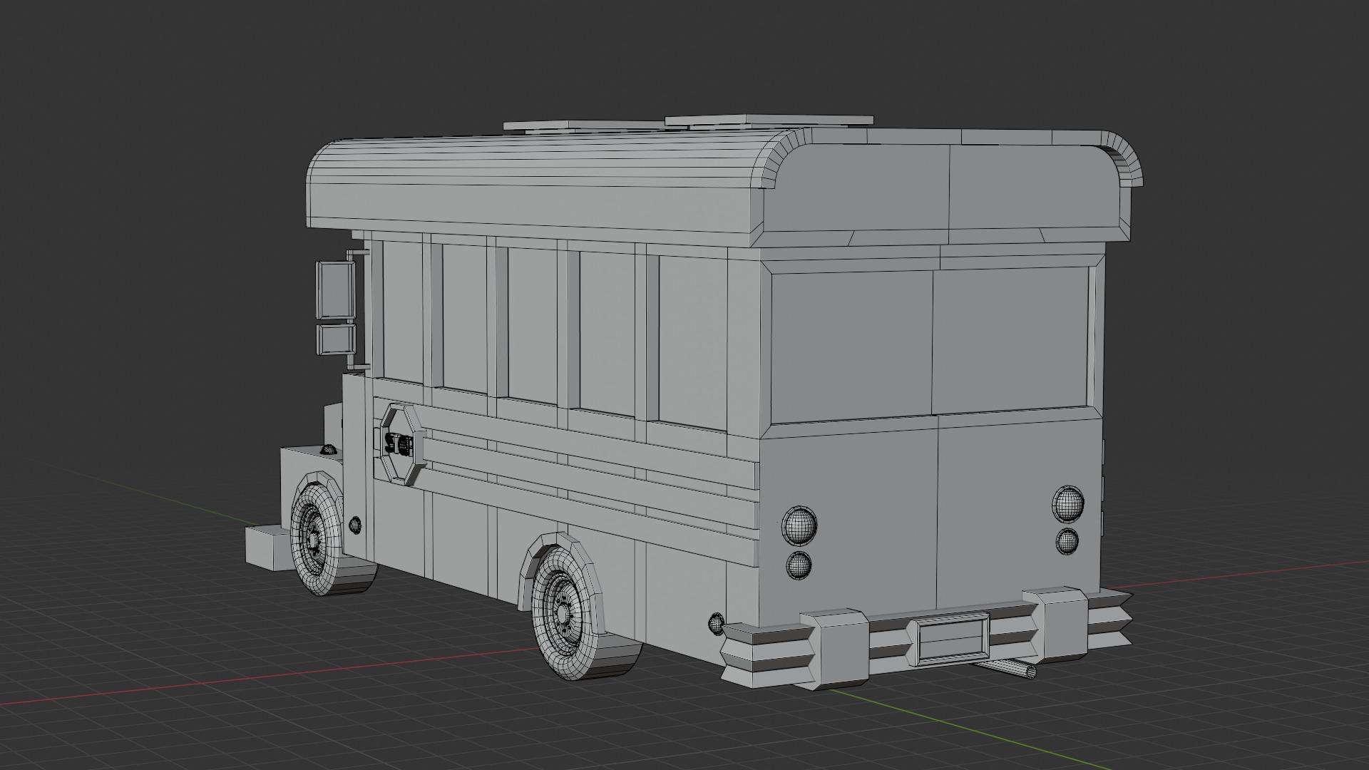 Stylized Yellow School Bus - Low-Poly Game Ready Model Low-poly 3D model_8