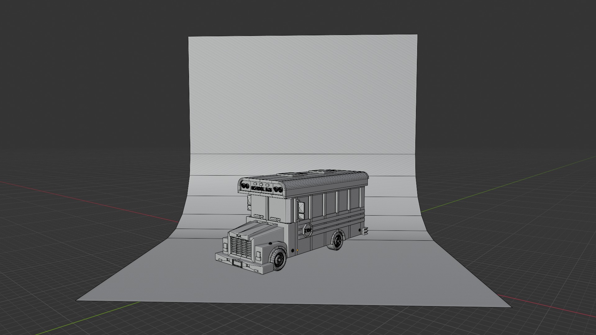 Stylized Yellow School Bus - Low-Poly Game Ready Model Low-poly 3D model_12