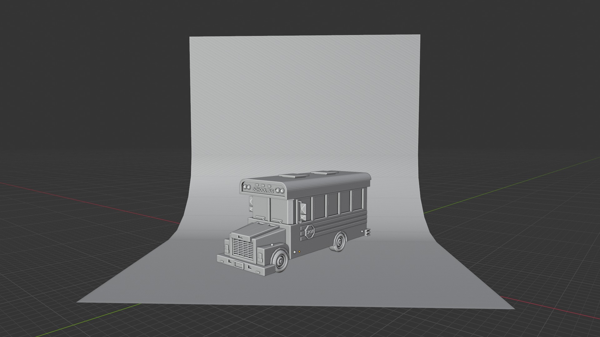 Stylized Yellow School Bus - Low-Poly Game Ready Model Low-poly 3D model_11