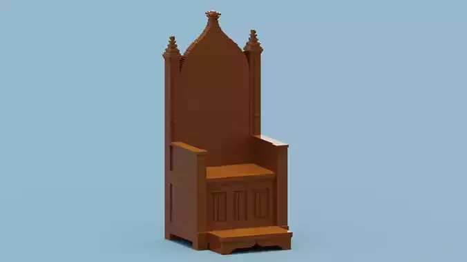 Voxel Throne Low-poly 3D model