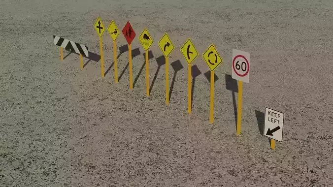 Australian Road Sign Pack 1st Edition - 10 Aussie Road Signs