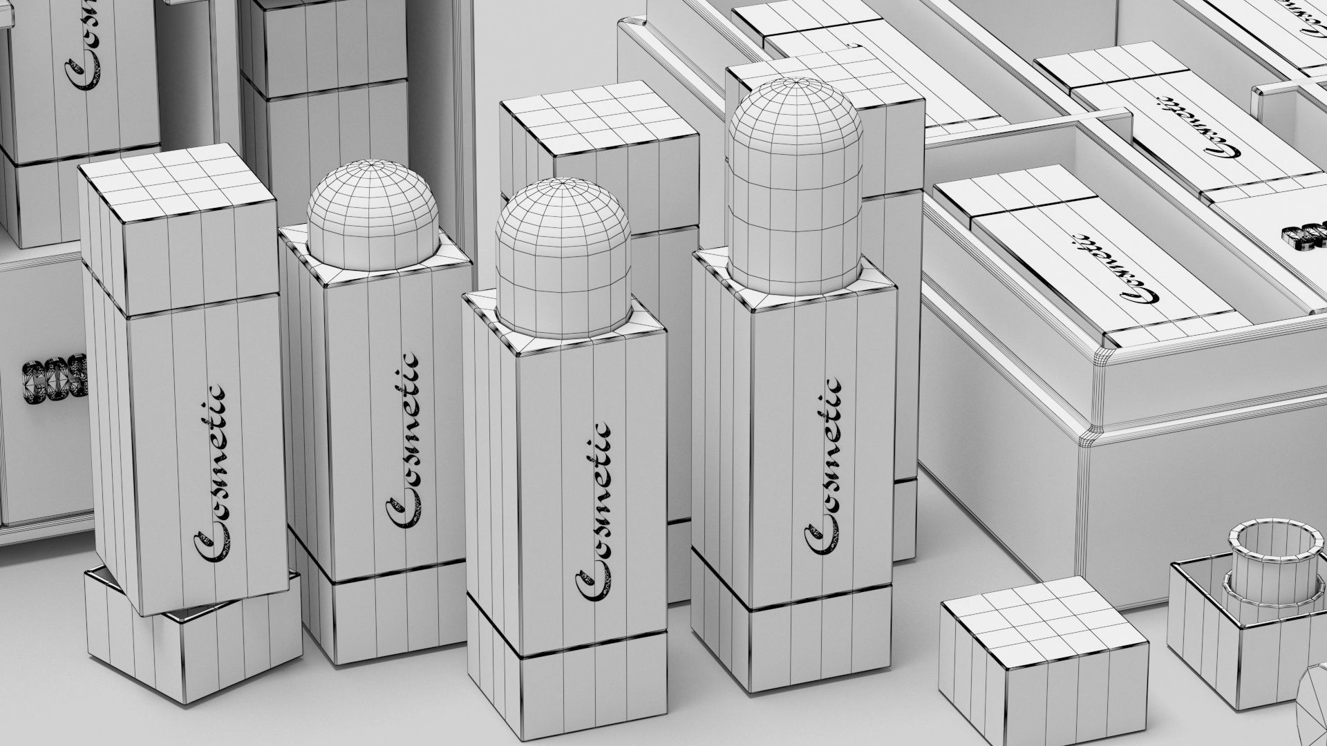 Cosmetic collection box with four chocolates inside 3D model_9