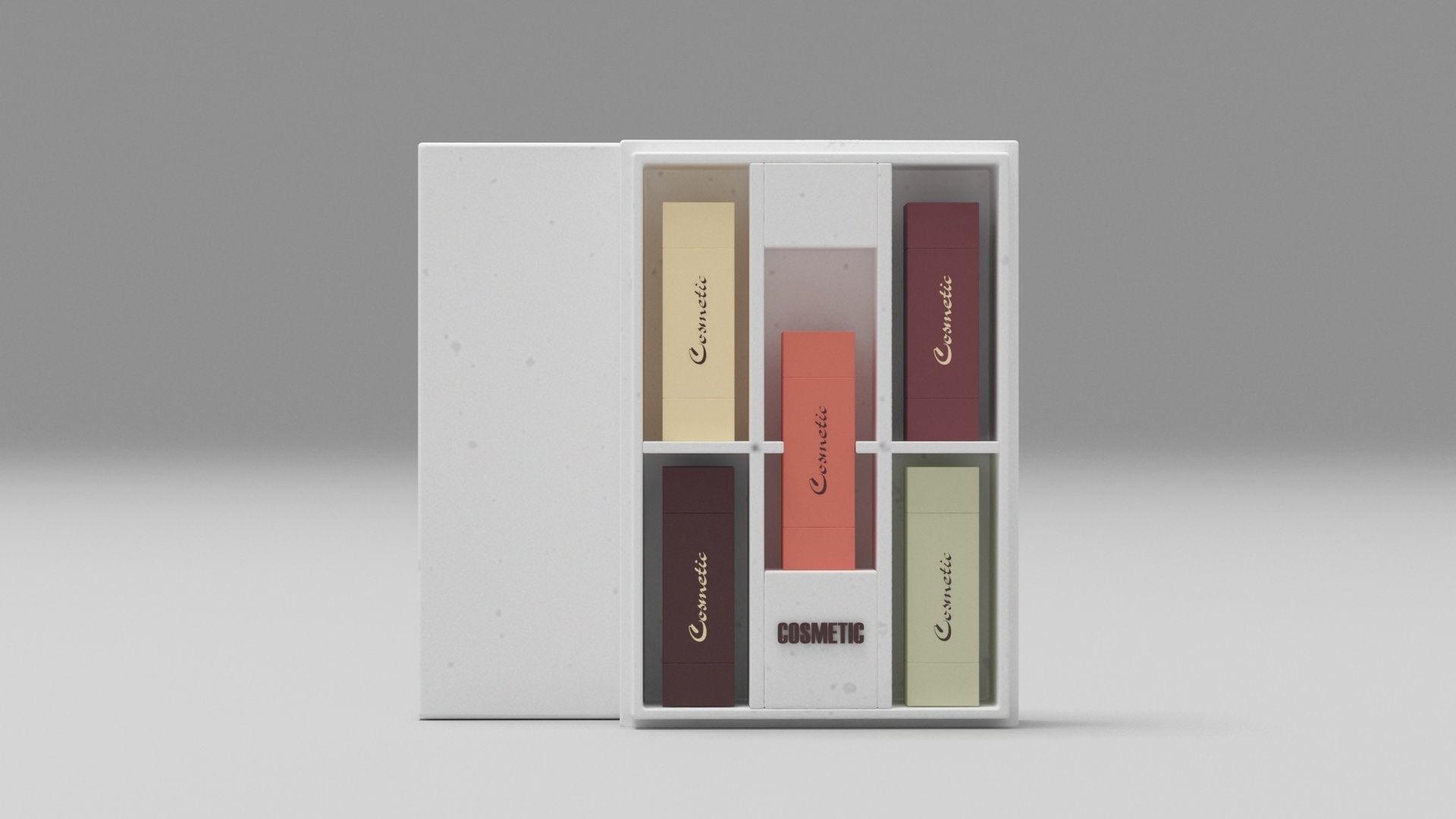 Cosmetic collection box with four chocolates inside 3D model_4