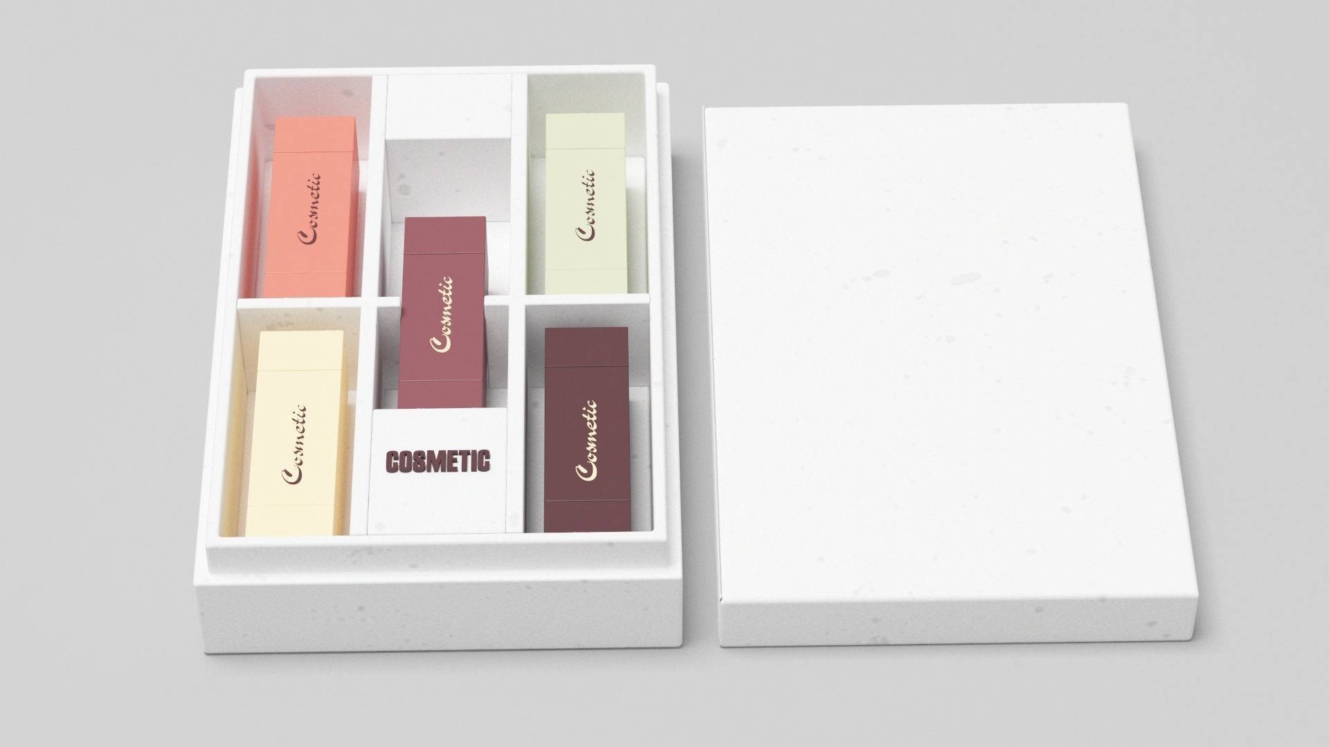 Cosmetic collection box with four chocolates inside 3D model_6