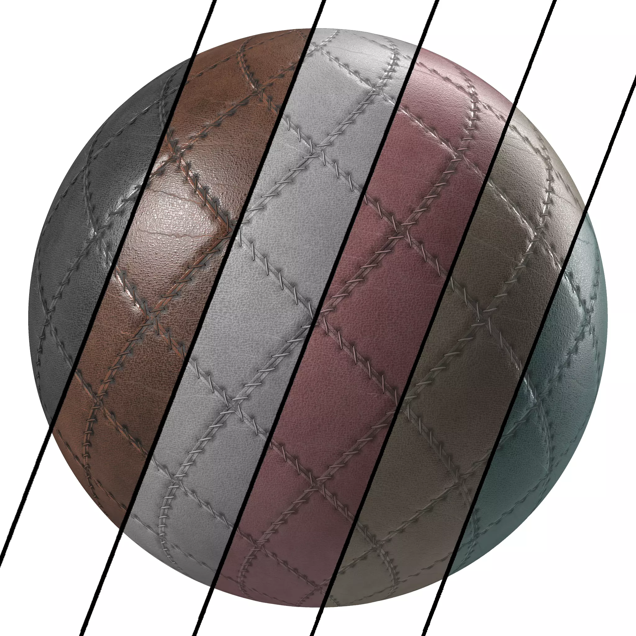 Leather Materials 3- Stitched leather - Pbr 4k Seamless Texture_0