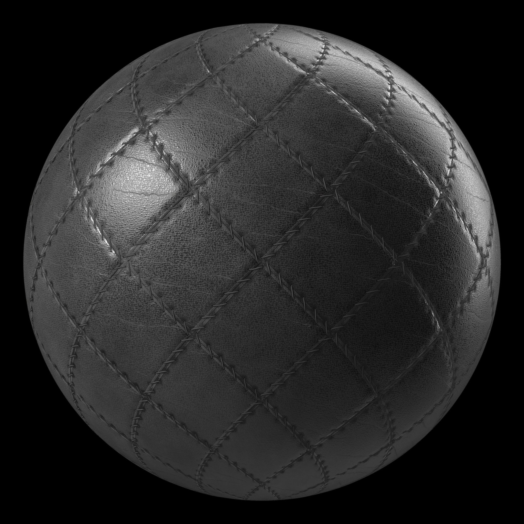 Leather Materials 3- Stitched leather - Pbr 4k Seamless Texture_1