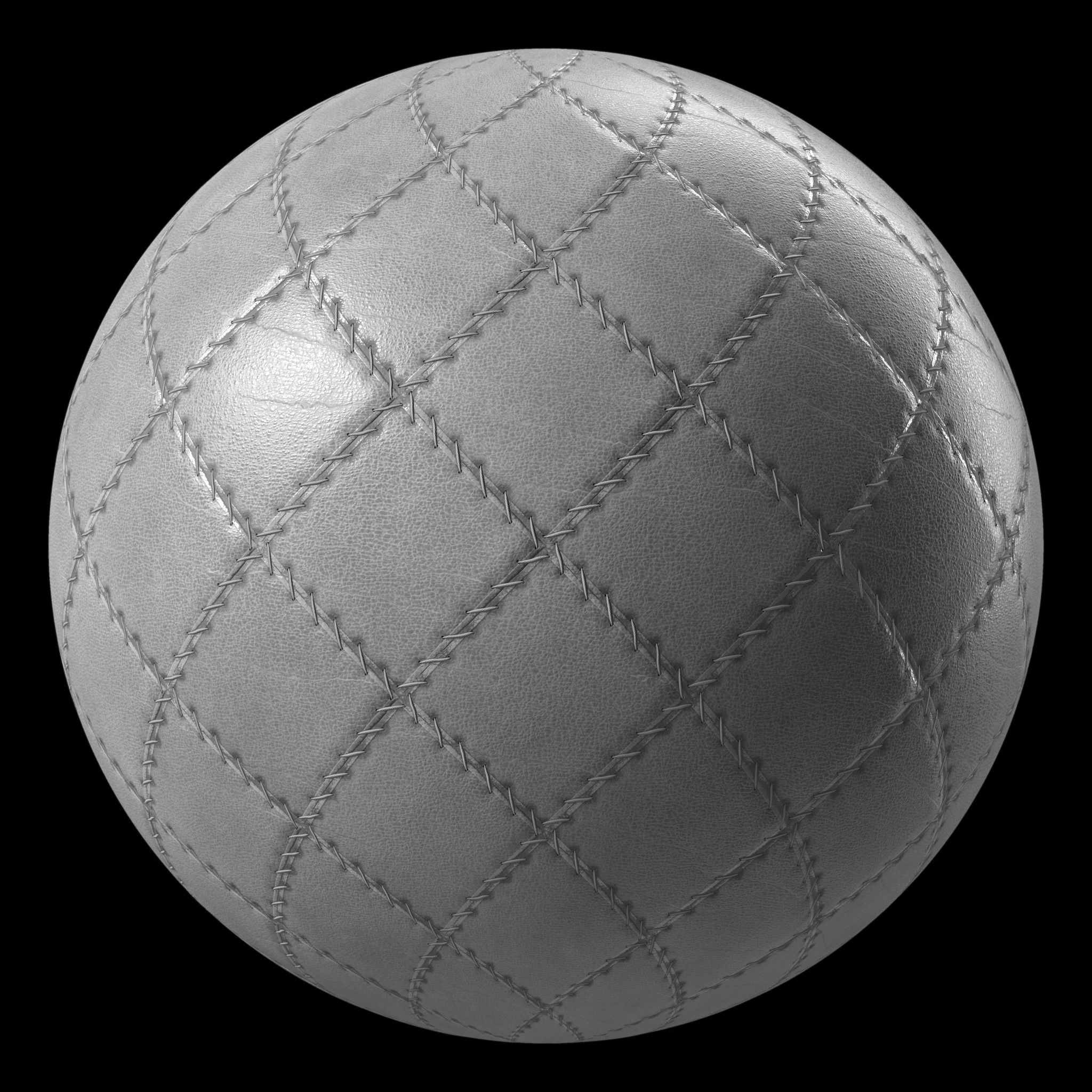 Leather Materials 3- Stitched leather - Pbr 4k Seamless Texture_9
