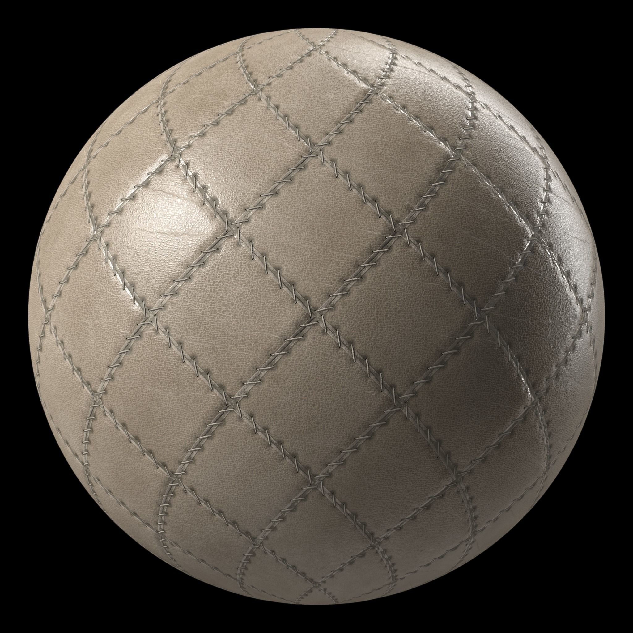 Leather Materials 3- Stitched leather - Pbr 4k Seamless Texture_10