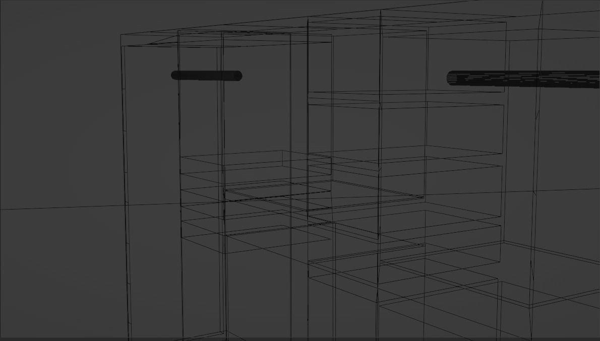 Multi-Layered-Level Cupboard Low-poly 3D model_5