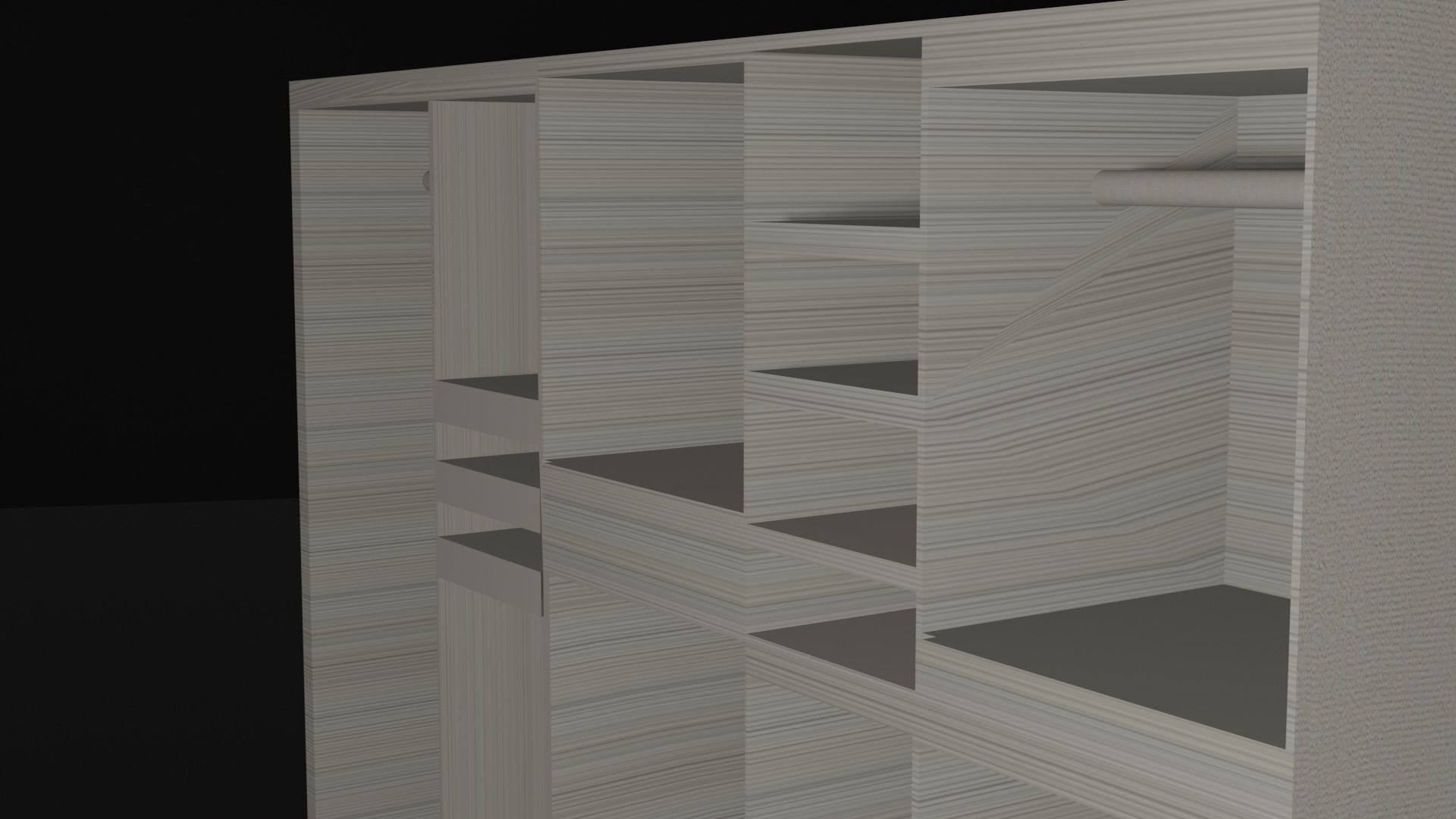 Multi-Layered-Level Cupboard Low-poly 3D model_3