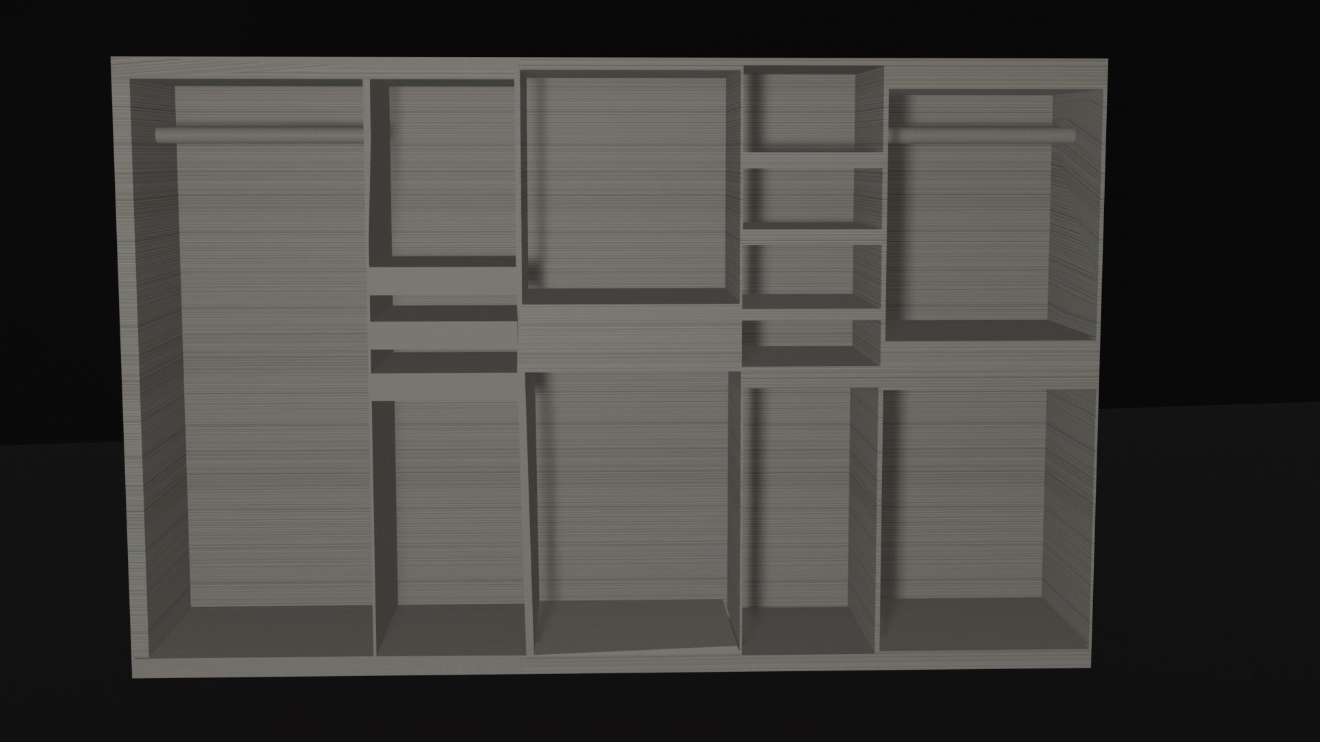 Multi-Layered-Level Cupboard Low-poly 3D model_4