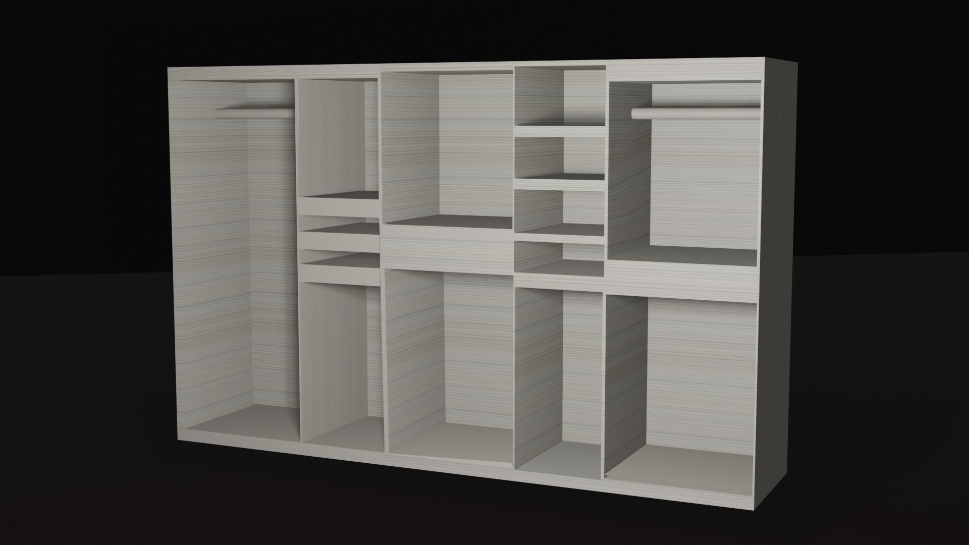 Multi-Layered-Level Cupboard Low-poly 3D model_1
