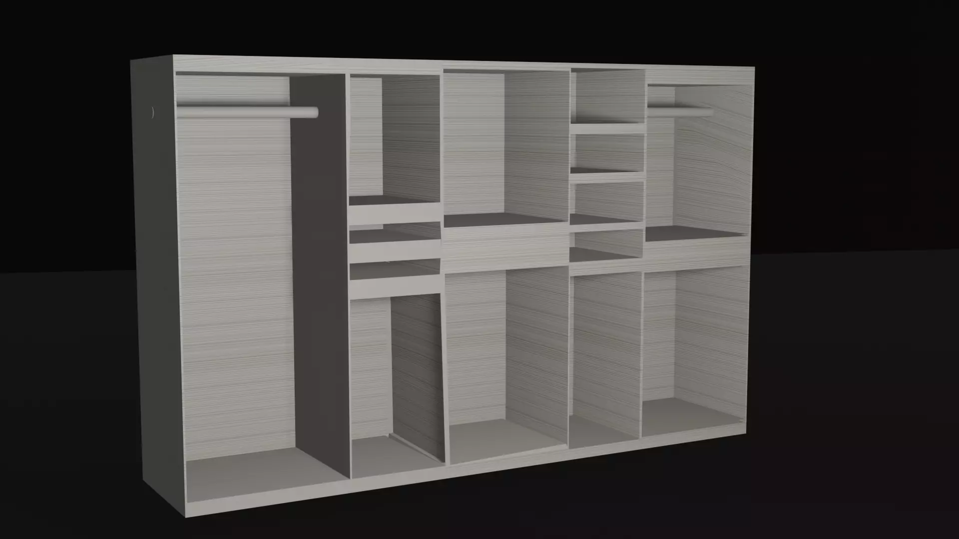 Multi-Layered-Level Cupboard Low-poly 3D model_0