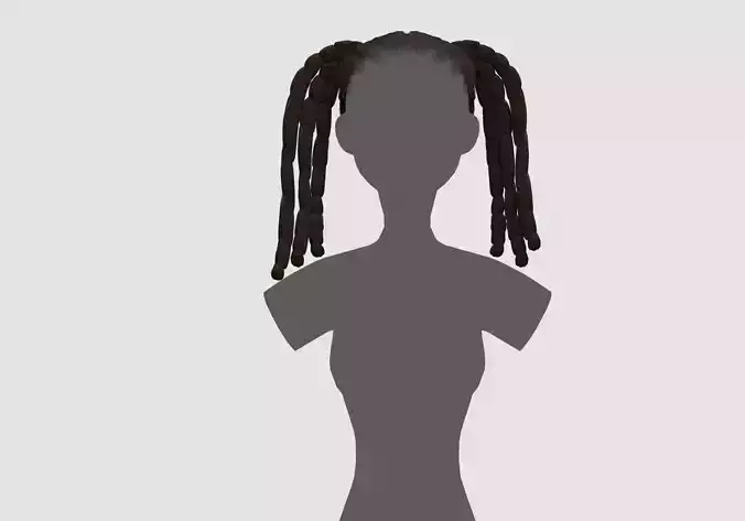 Up Pigtails Hairstyle  3D model