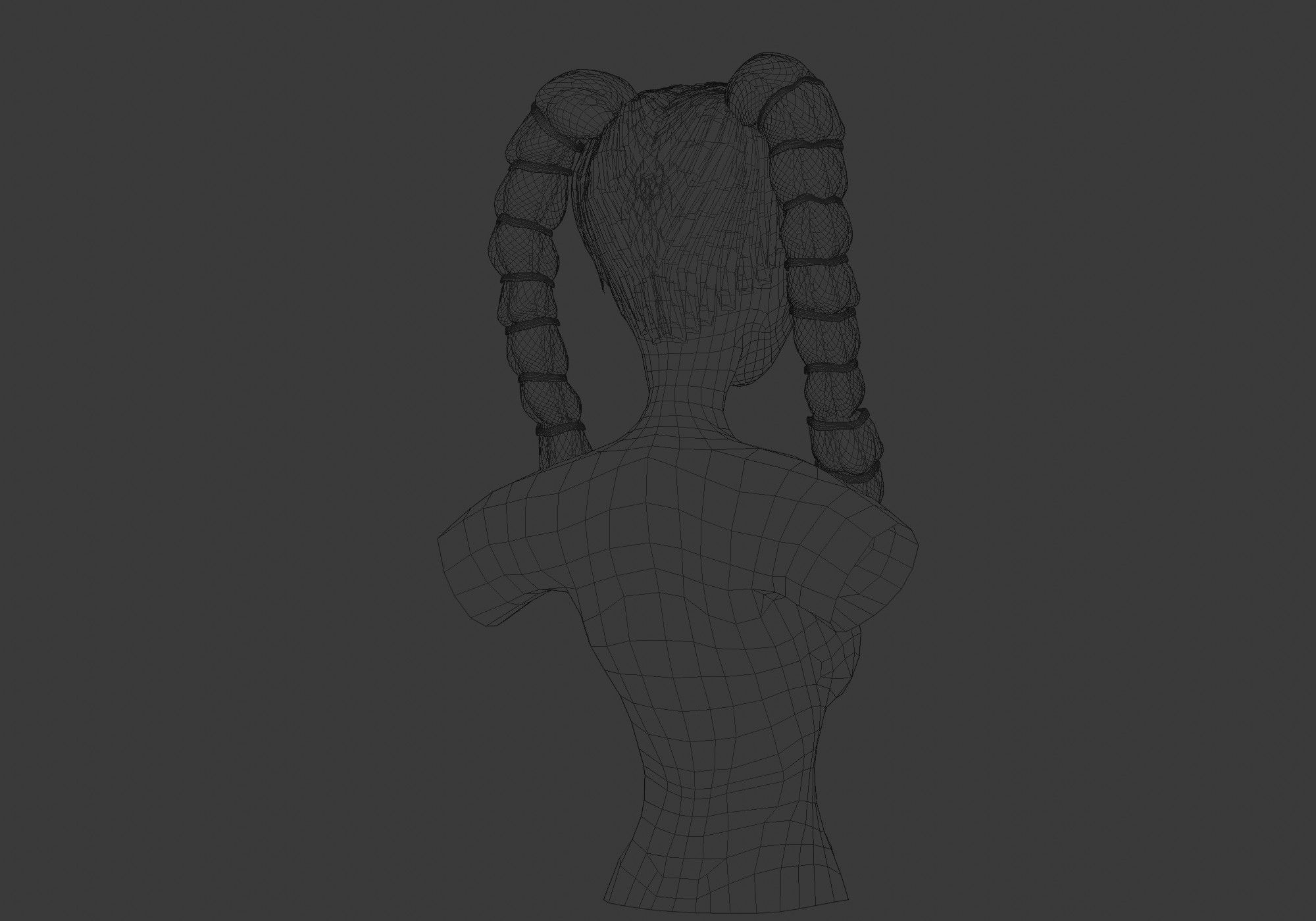 Stylized Long Hairstyle 3D model_8
