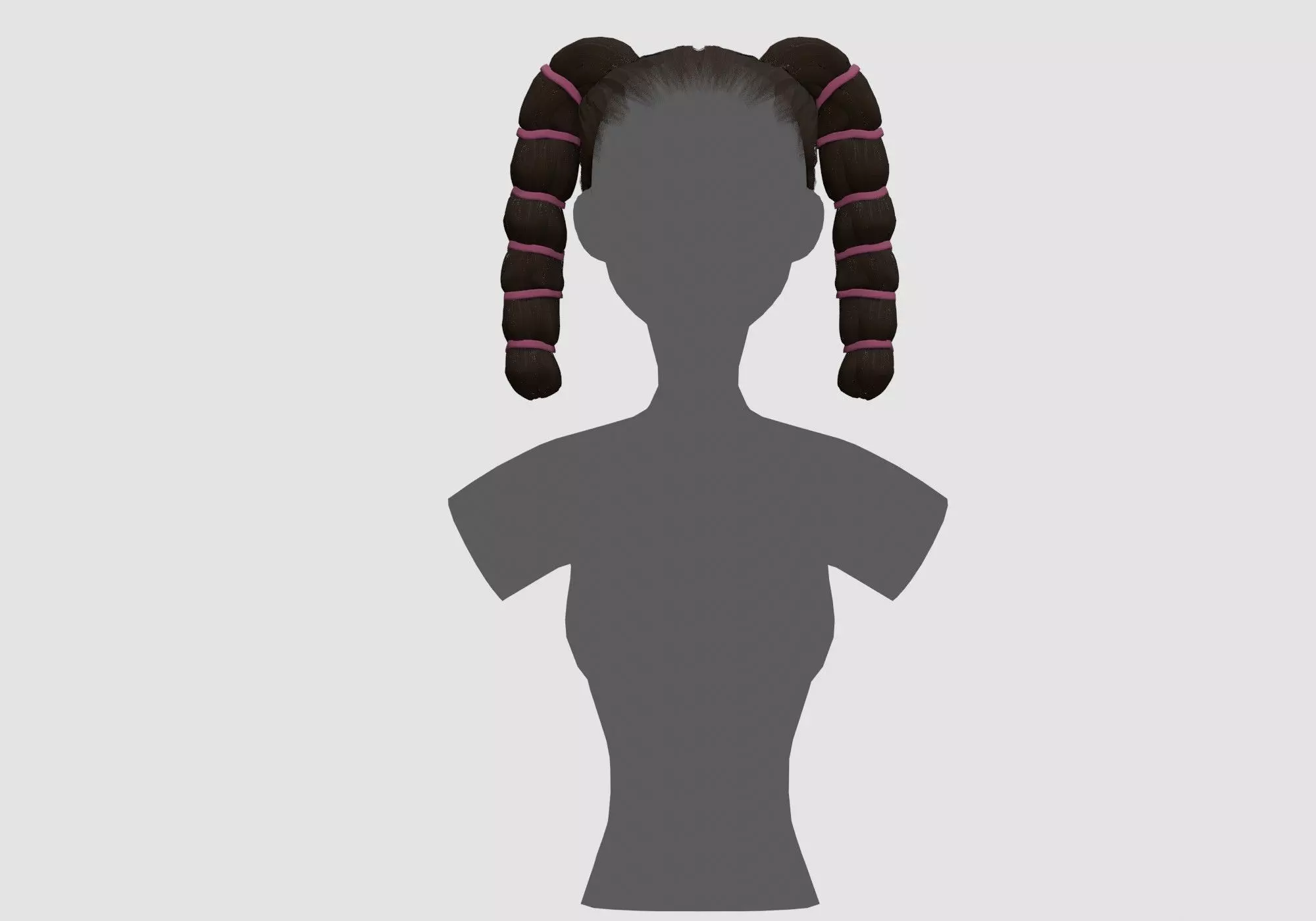Stylized Female Hairstyle 3D model_0