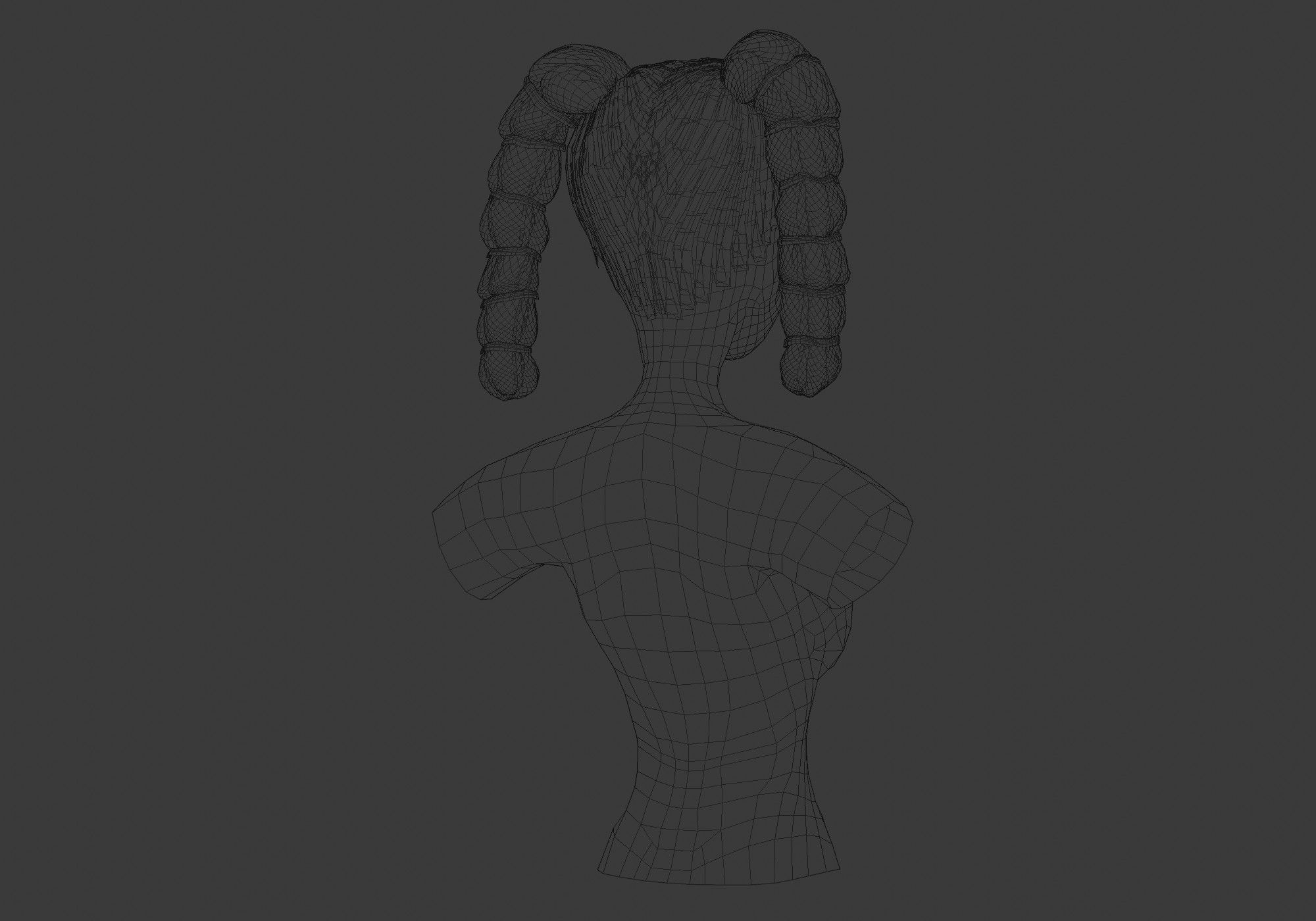 Stylized Female Hairstyle 3D model_8