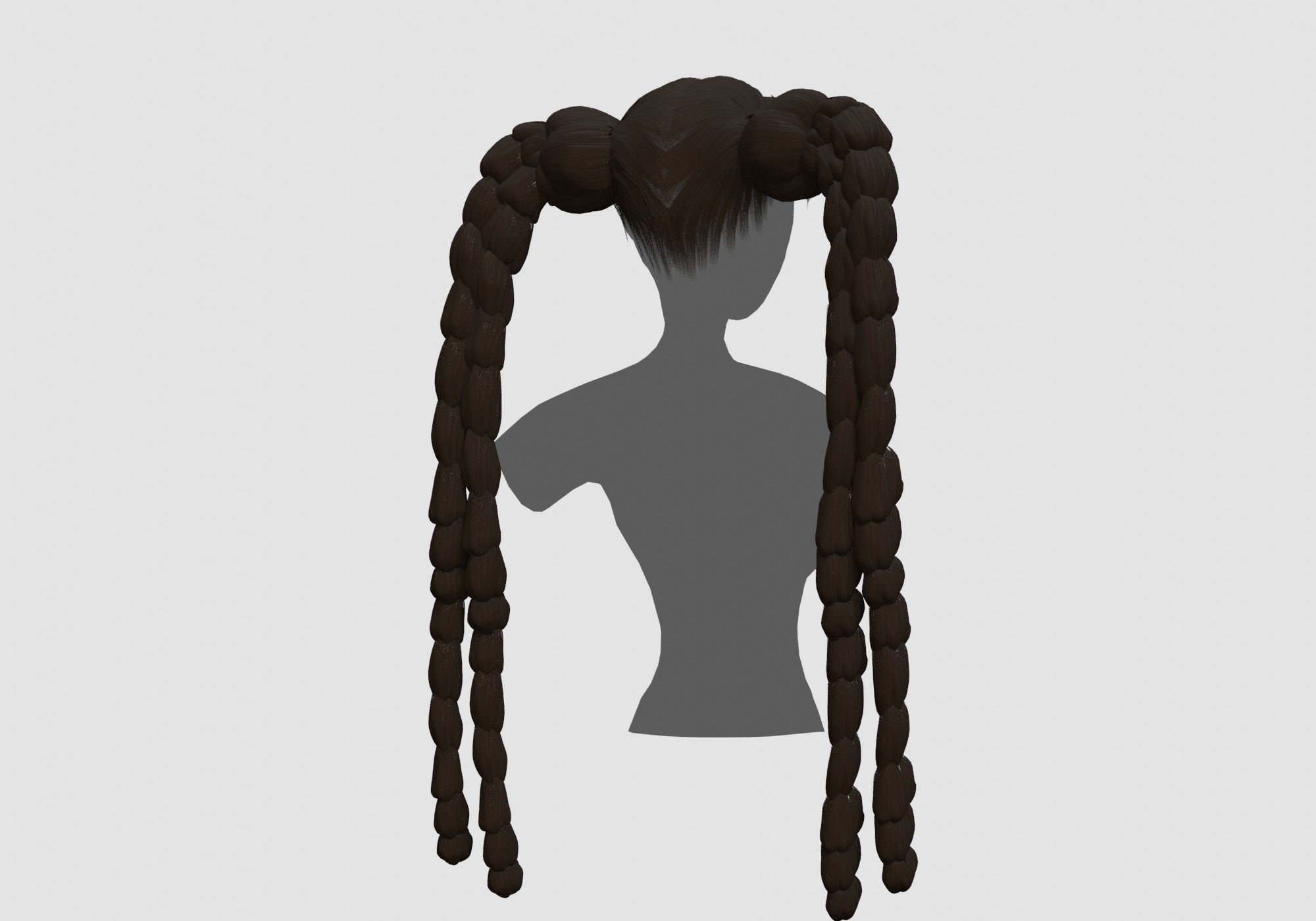 Ponytails Long Hairstyle 3D model_3
