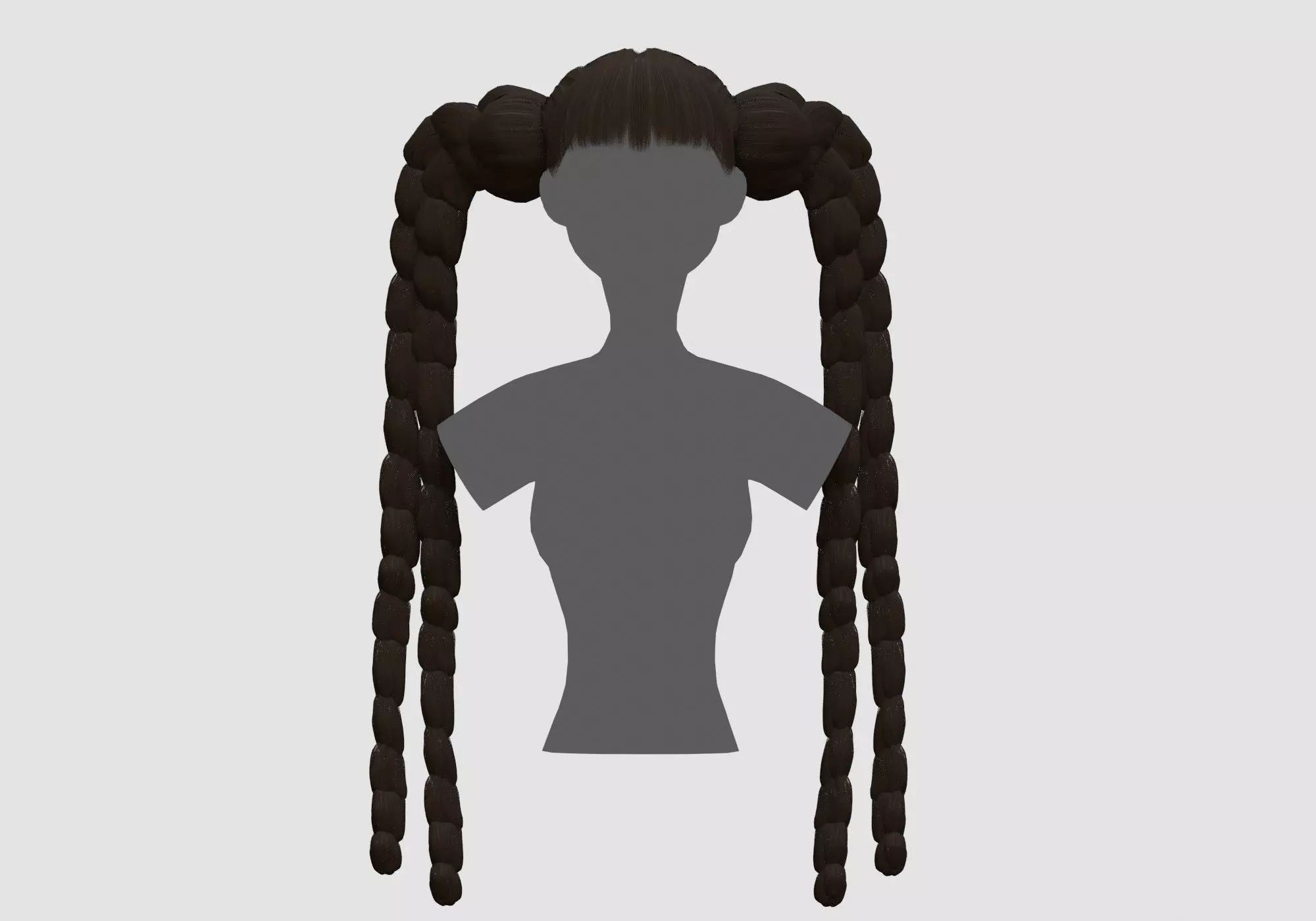 Ponytails Long Hairstyle 3D model_0
