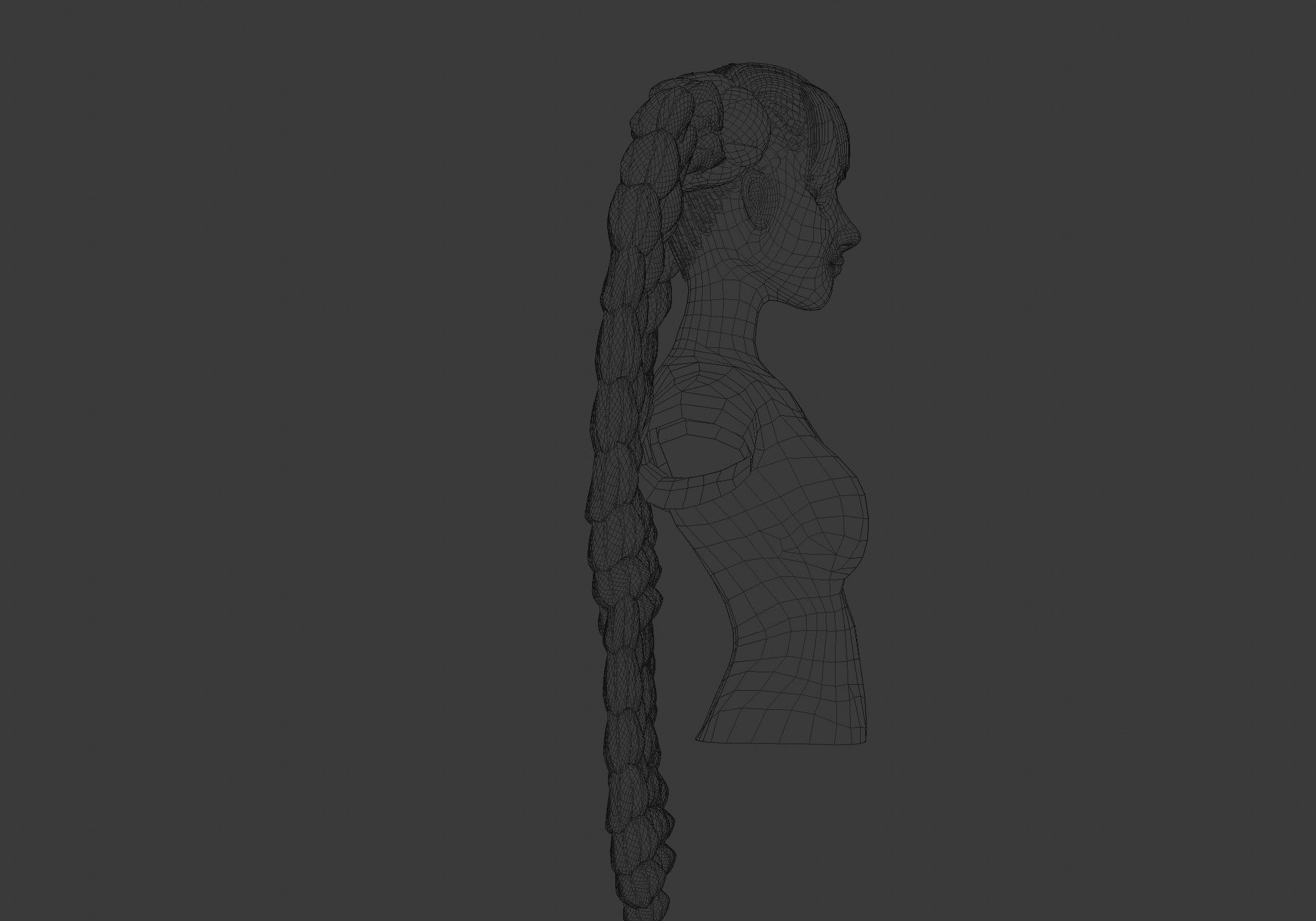 Ponytails Long Hairstyle 3D model_7