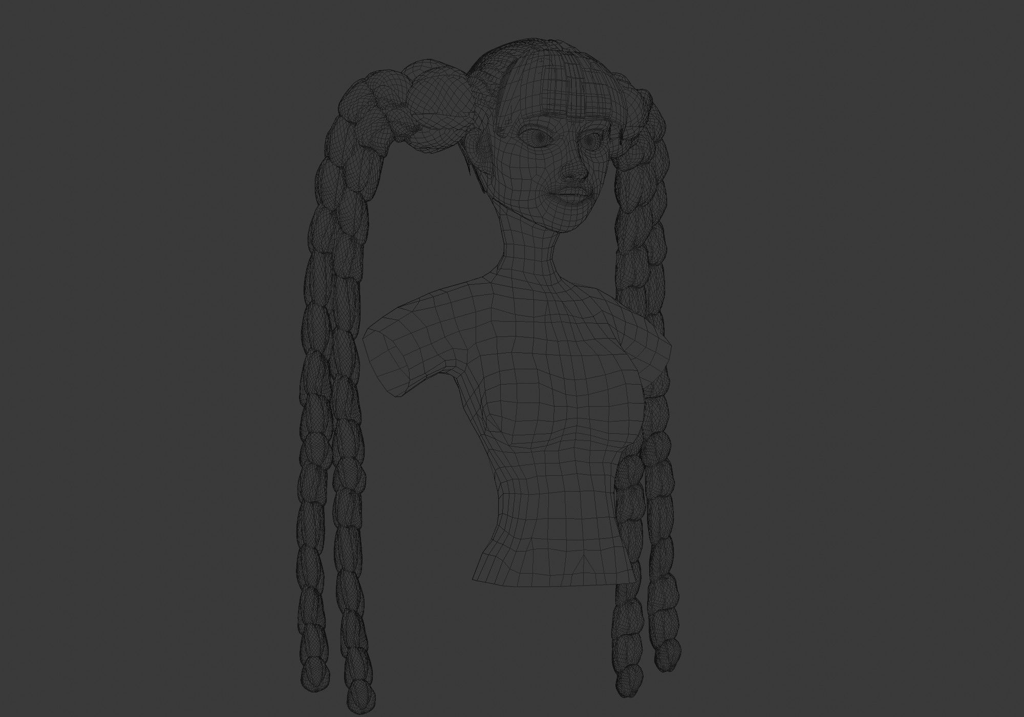 Ponytails Long Hairstyle 3D model_6