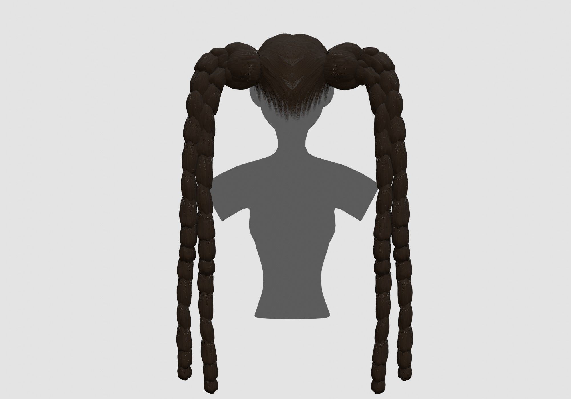Ponytails Long Hairstyle 3D model_4