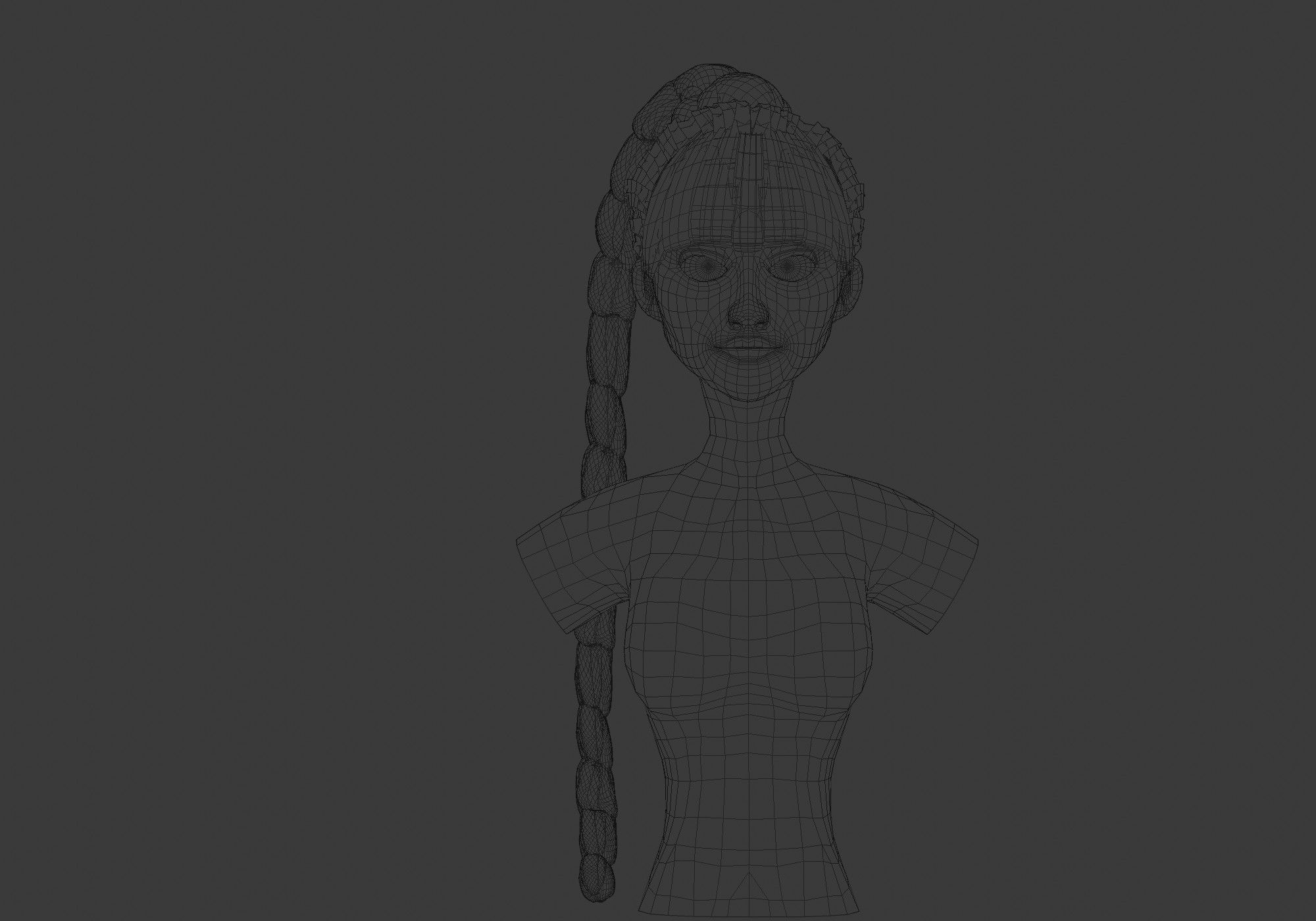 Long Ponytail Hairstyle 3D model_5