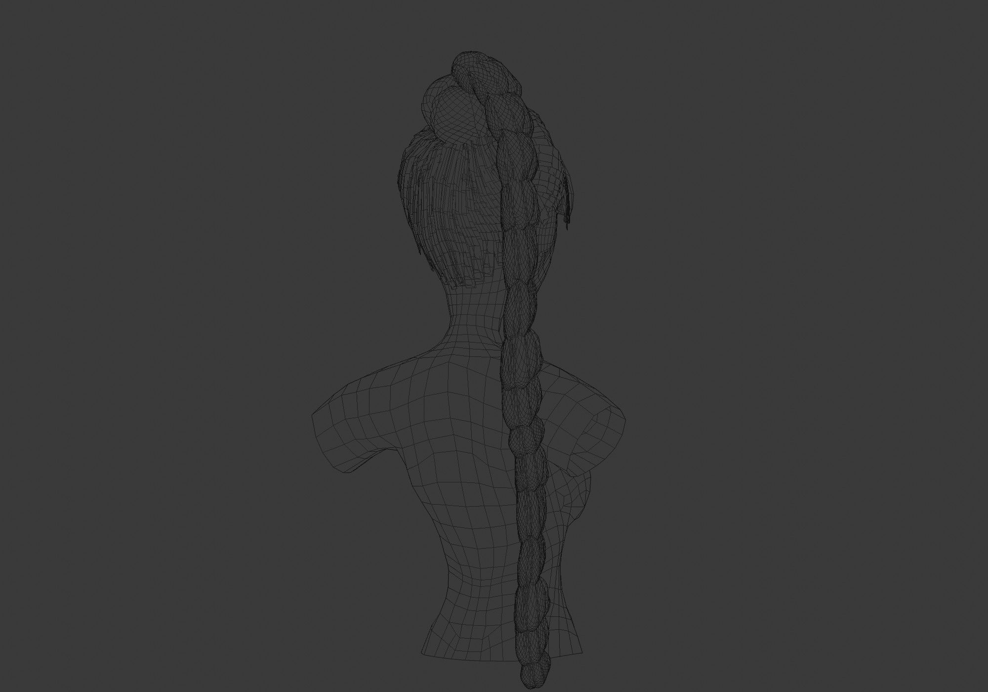 Long Ponytail Hairstyle 3D model_8