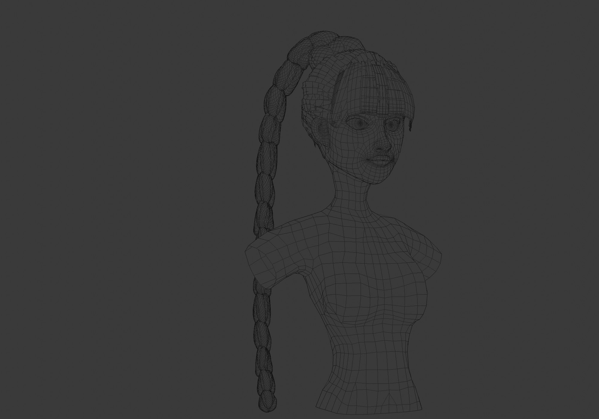 Long Ponytail Hairstyle 3D model_6