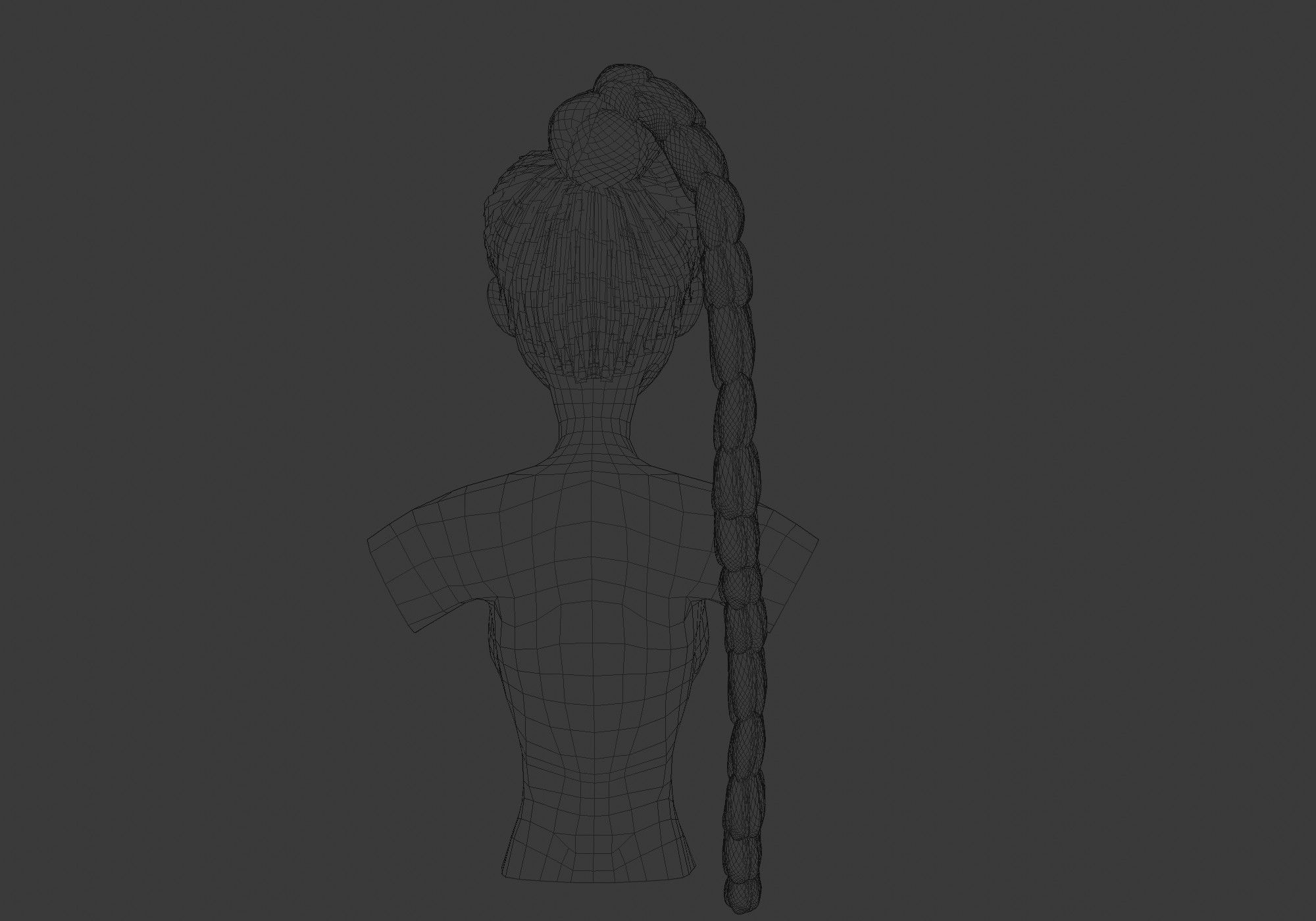 Long Ponytail Hairstyle 3D model_9