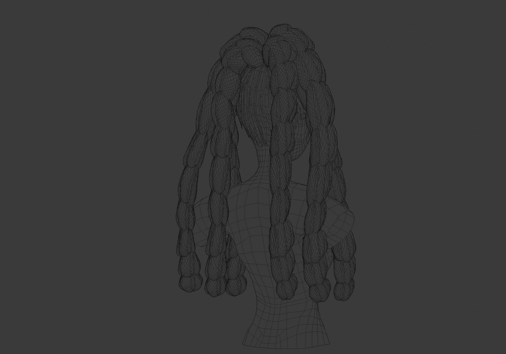 Long Female Hairstyle 3D model_8
