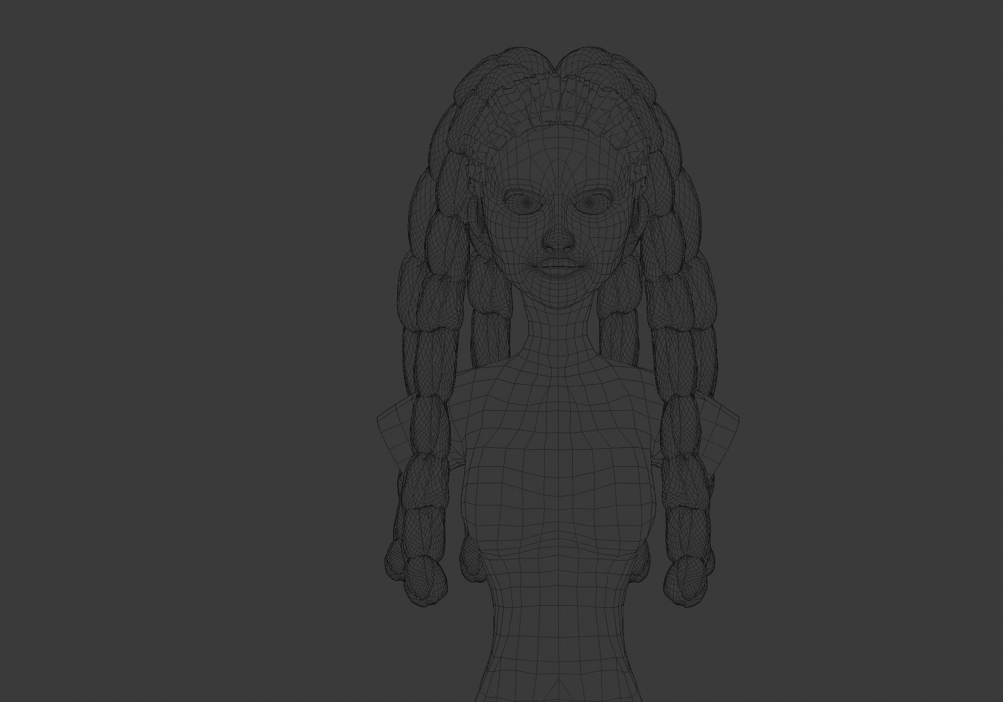 Long Female Hairstyle 3D model_5