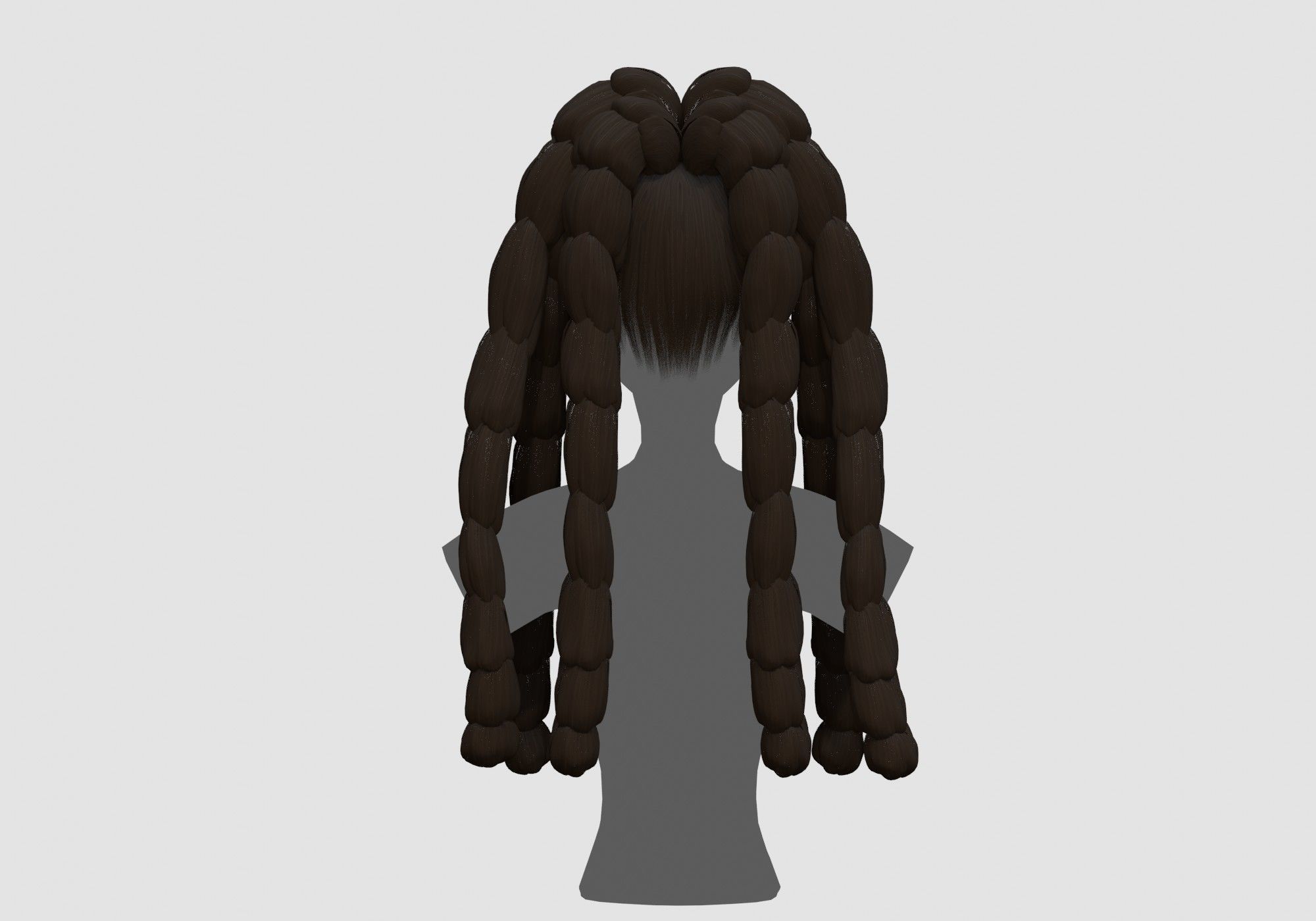 Long Female Hairstyle 3D model_4