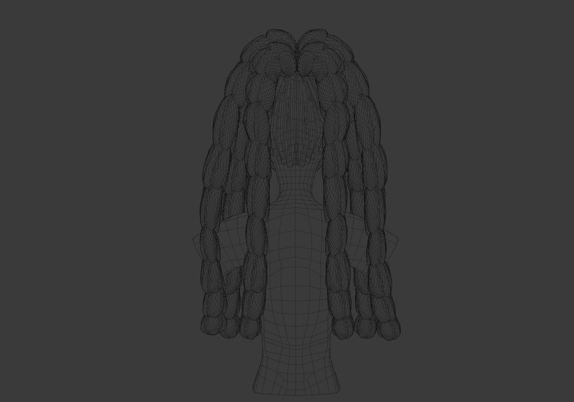 Long Female Hairstyle 3D model_9