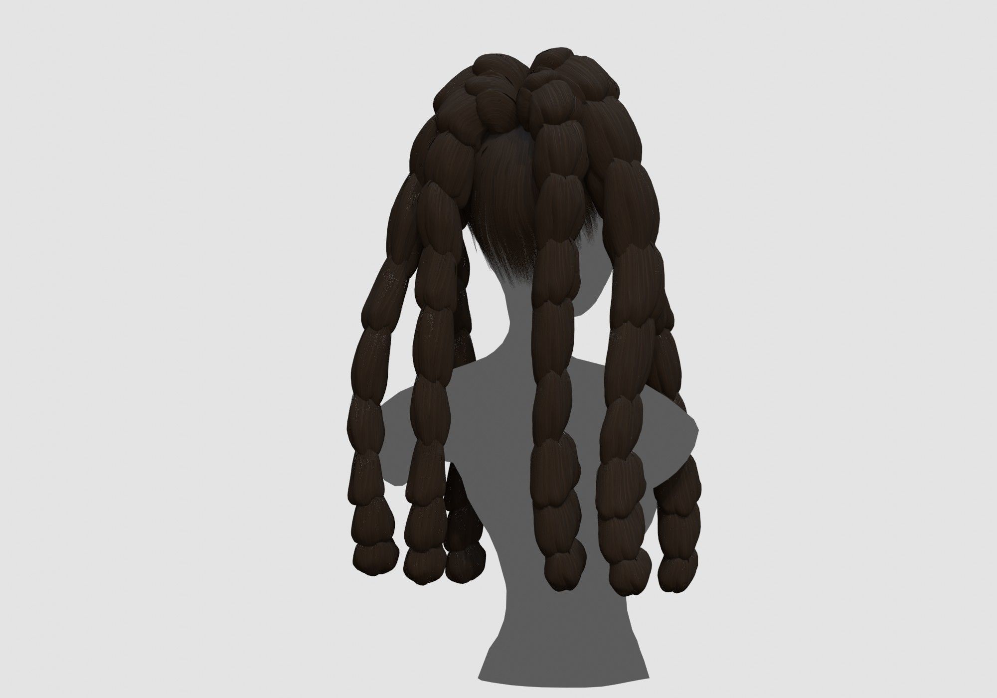 Long Female Hairstyle 3D model_3