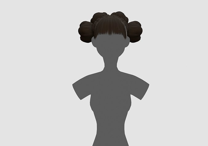 Four Bun Hairstyle  3D model