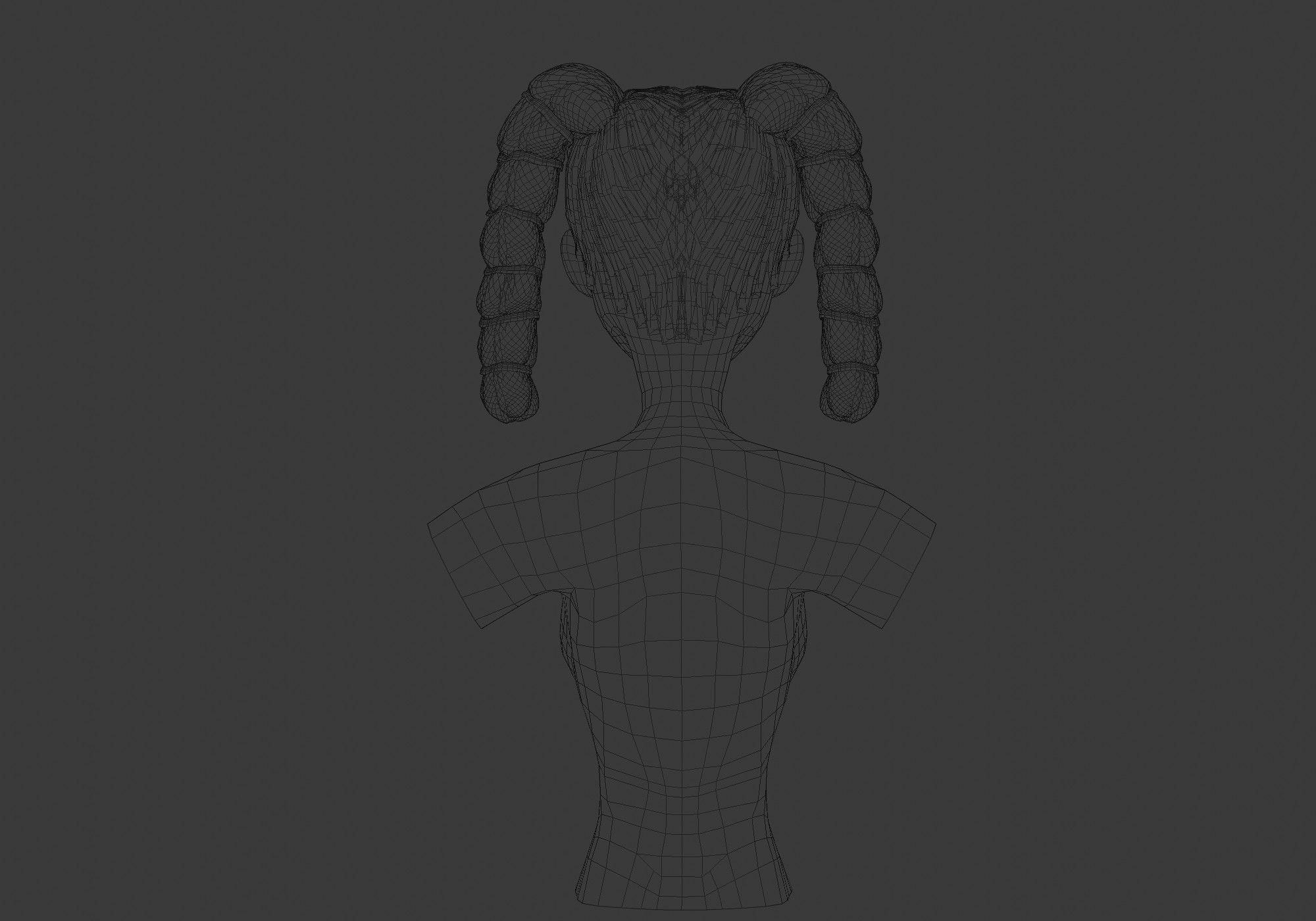 Female Stylized Hairstyle 3D model_9