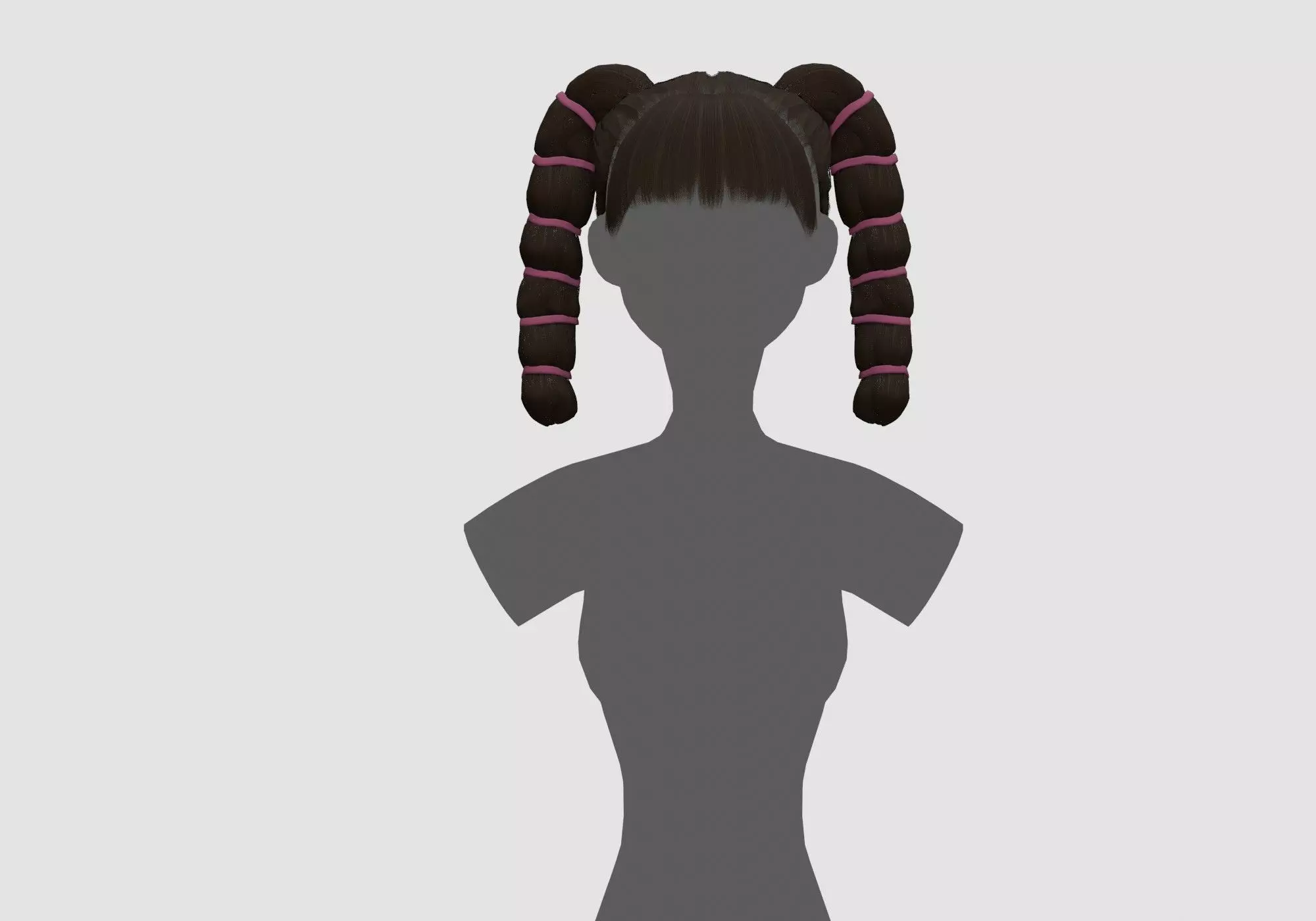 Female Stylized Hairstyle 3D model_0